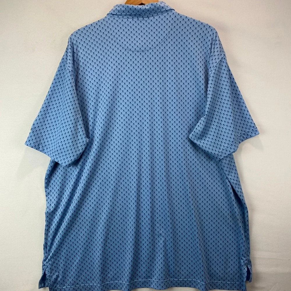 Peter Millar Summer Comfort Men XXL Blue Skull Crossbones Golf Polo Tiburon Logo